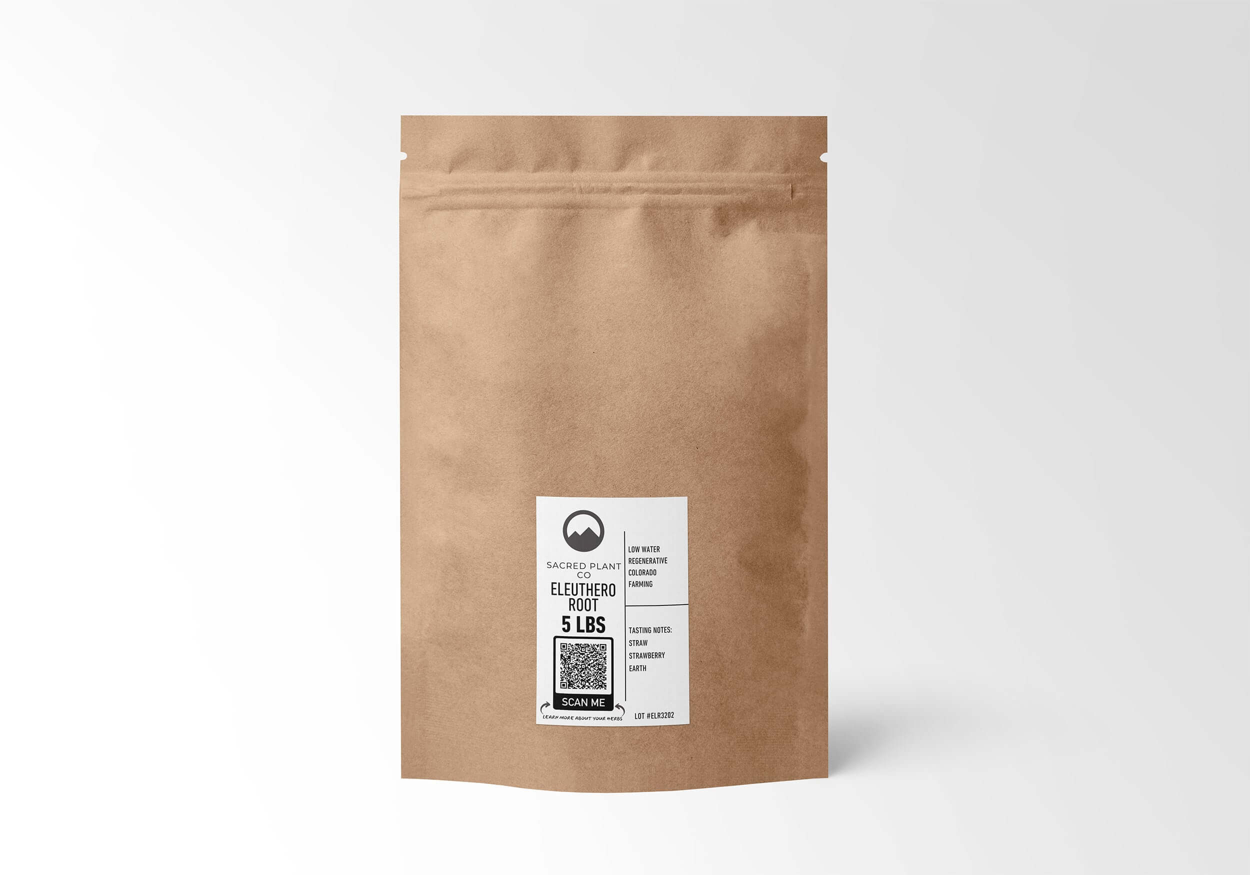 Eco-friendly 5 LBS Eleuthero Root from Sacred Plant Co, promoting energy, vitality, and stress resilience, grown sustainably.