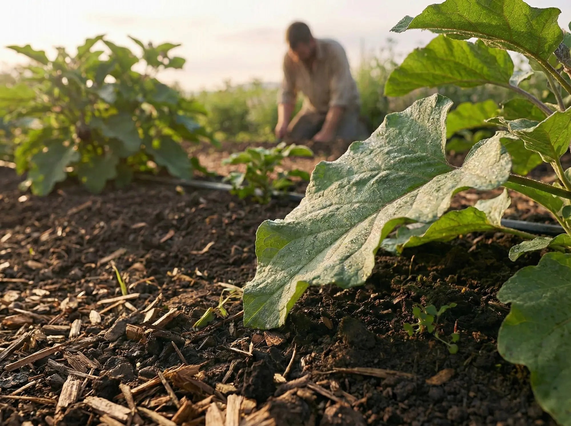 burdock plants being harvested