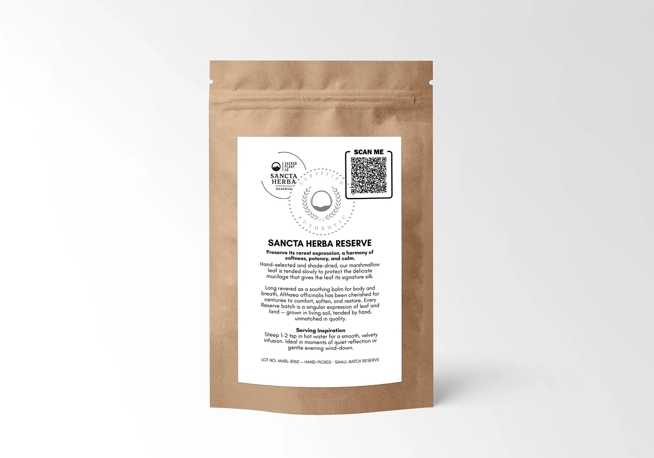 Marshmallow Leaf, Whole Loose Leaf (Althaea officinalis): Dried Mallow Tea Herb, US-Grown Sancta Herba Reserve