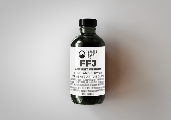 Bottle of FFJ KNF Input FRUIT & FLOWER from Sacred Plant Co