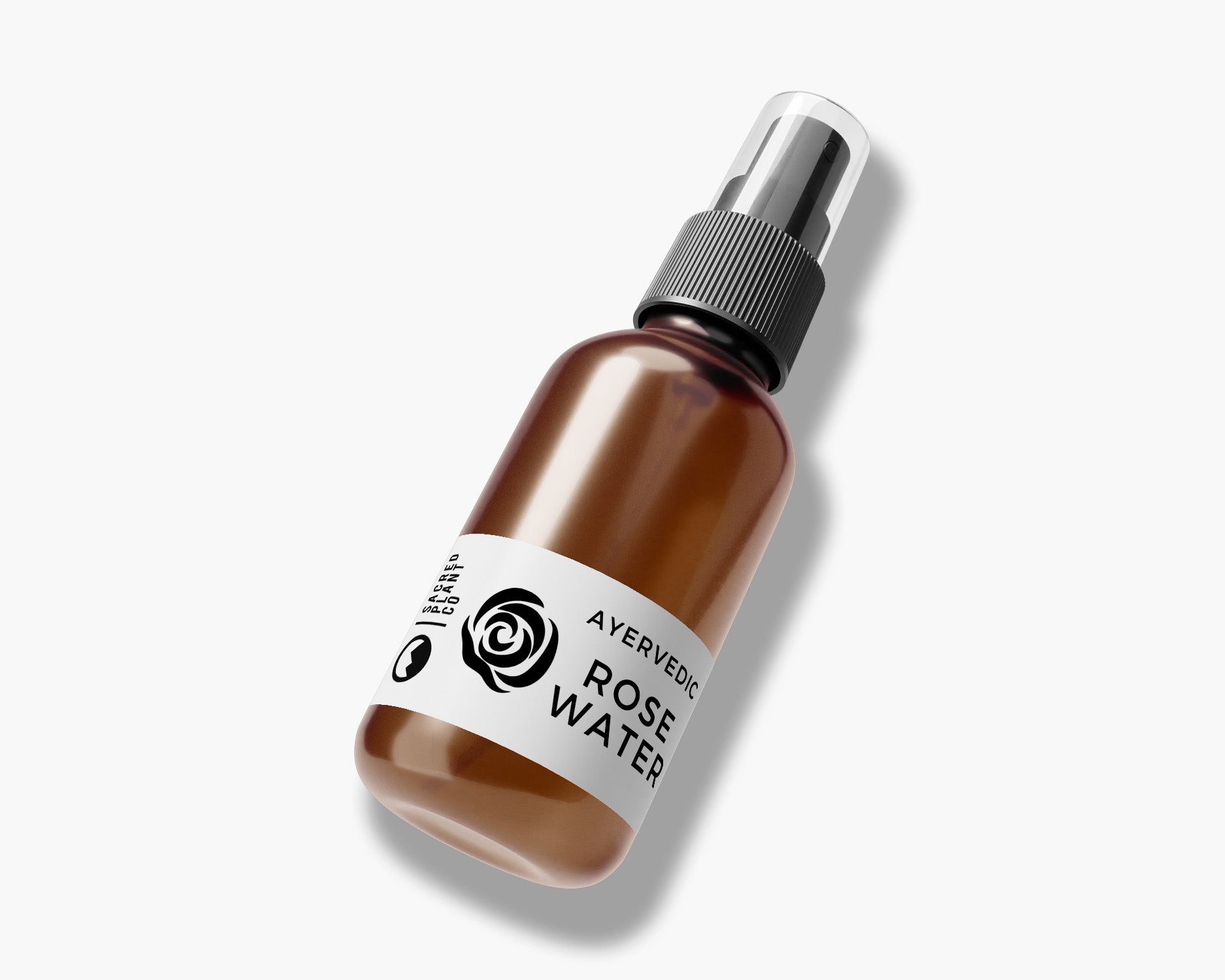 Amber bottle of Rose Water Spray from Sacred Plant Co.