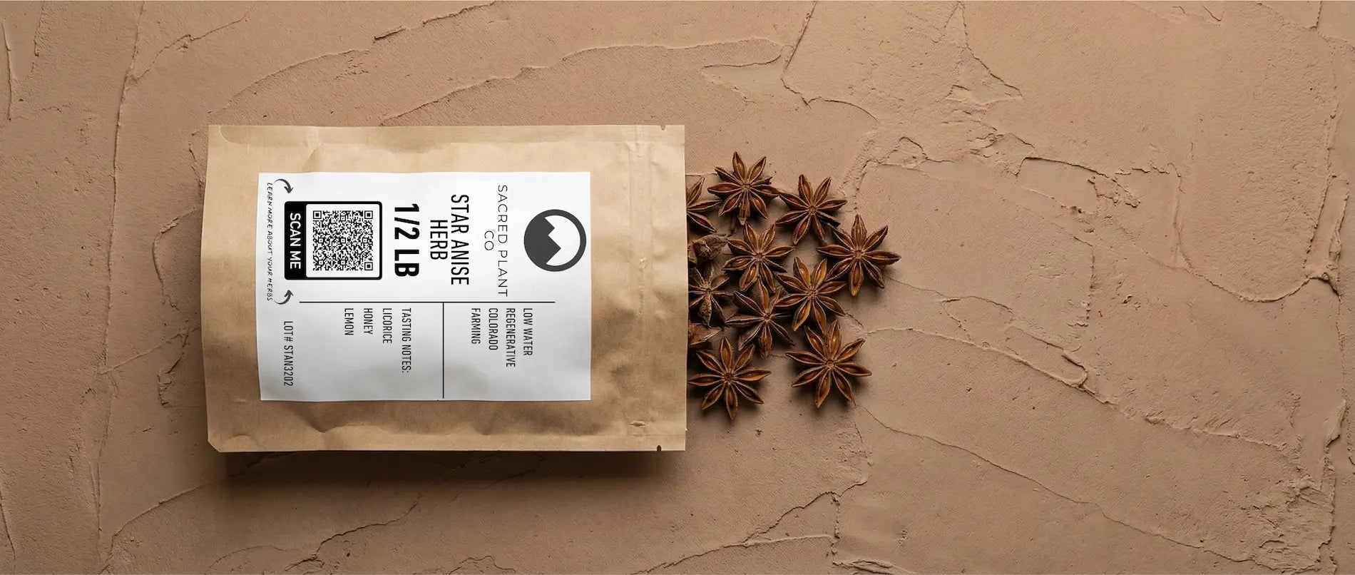 Premium Illicium verum pods spilling from sustainable packaging, showcasing the whole fruit structure used for medicinal extraction.