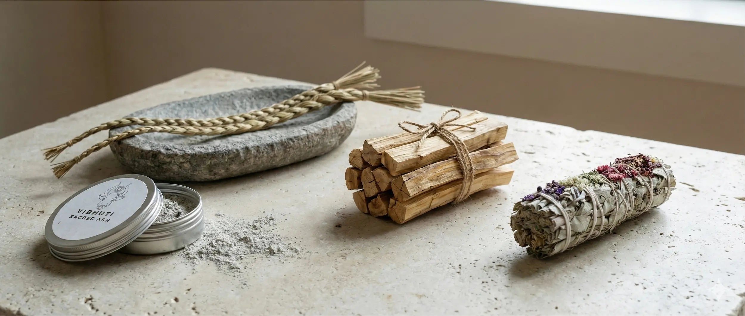 Comparing Spiritual Powerhouses: Vibhuti vs. Palo Santo, Sage, and Sweetgrass