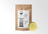 Sacred Plant Co Alfalfa Leaf Powder 1/2 LB in eco-friendly kraft paper packaging, highlighting the use of herb for rich vitamin and mineral supplementation, sample in a silver tin.