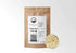 Sacred Plant Co Ginger Root 1/2 LB kraft paper packaging with Ginger Root sample in silver tin showcasing sustainably sourced ginger root for digestive health and anti-inflammatory benefits.