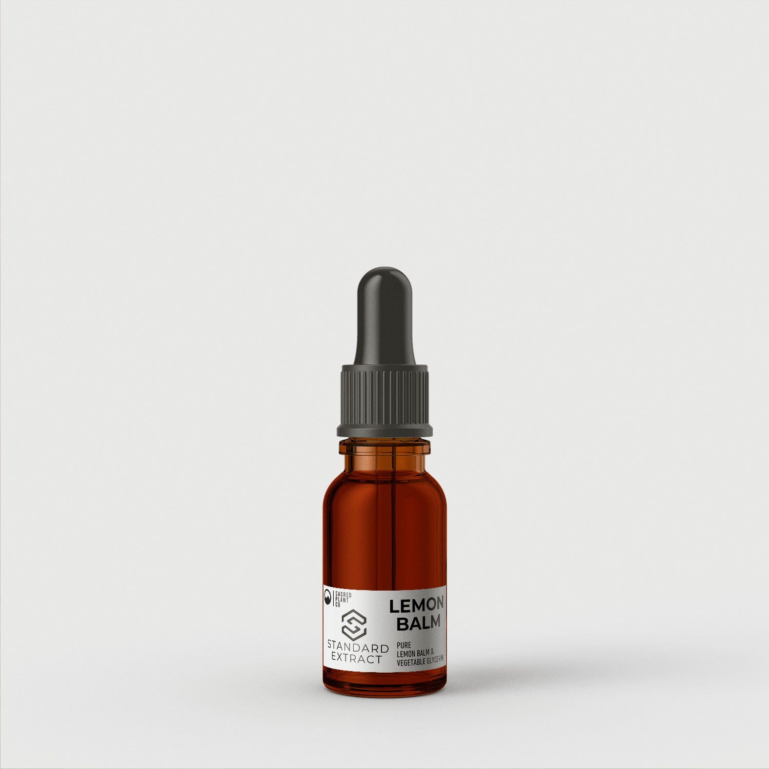 Compact and travel-friendly bottle of Sacred Plant Co Lemon Balm Tincture, &