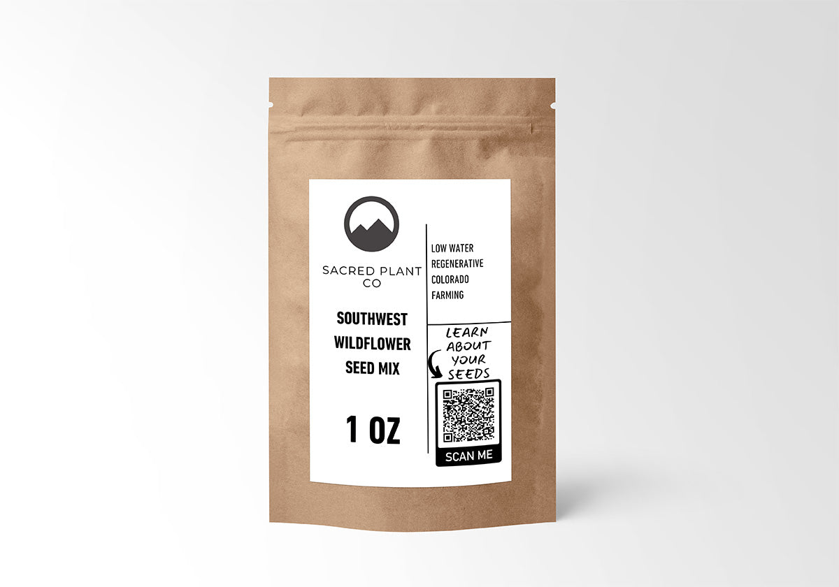 Southwest Wildflower Mix 1 oz pouch – desert-ready wildflower seeds for low-water gardens by Sacred Plant Co