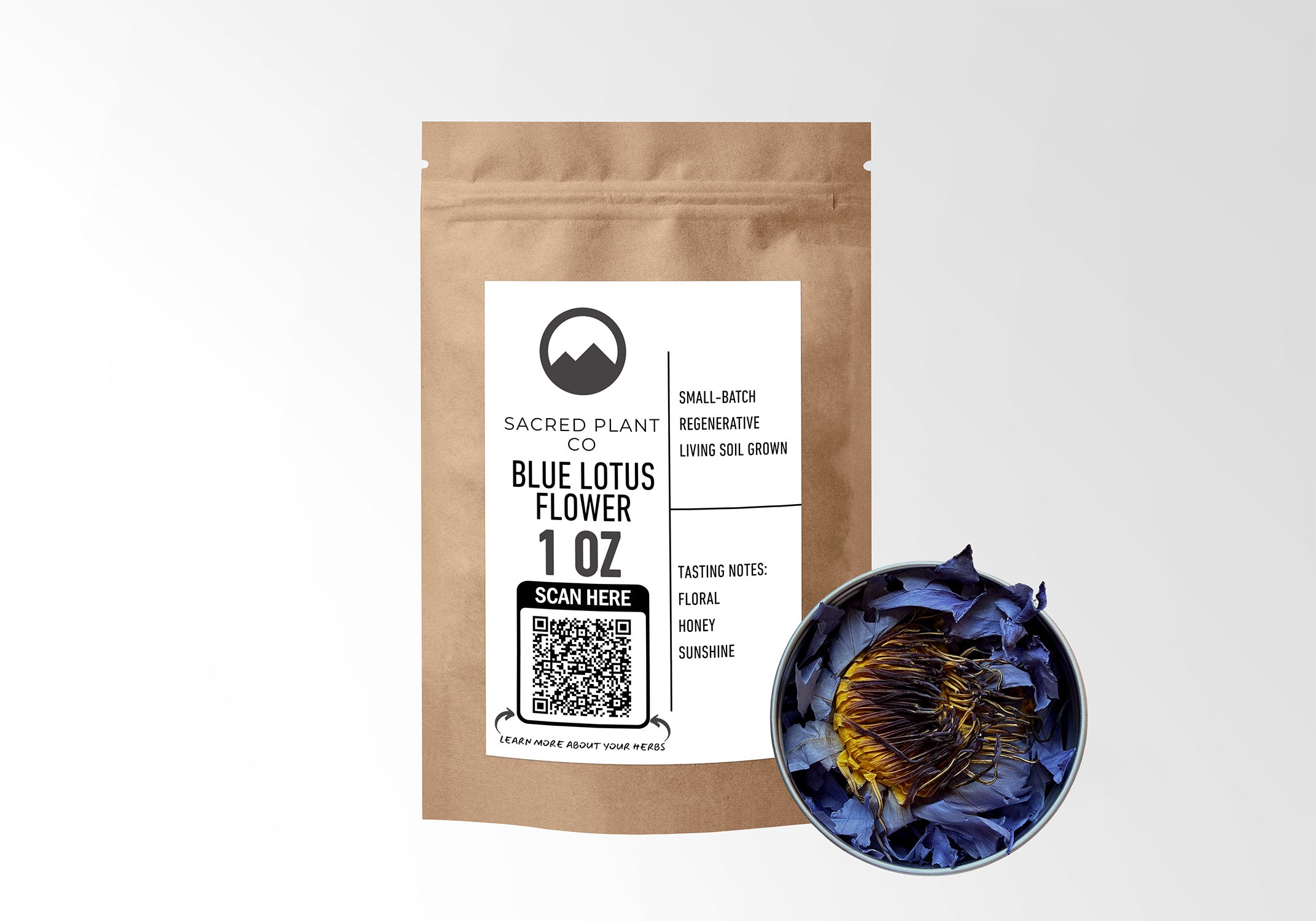 Whole dried blue lotus flowers (Nymphaea caerulea) with intact blue-violet petals and golden stamens