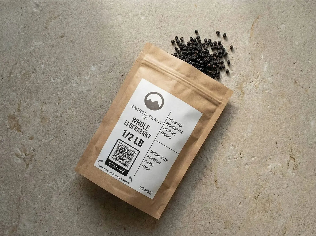 Whole Dried Elderberries, Wildcrafted Sambucus Nigra in Bulk (1/2 lb to 5 lb)
