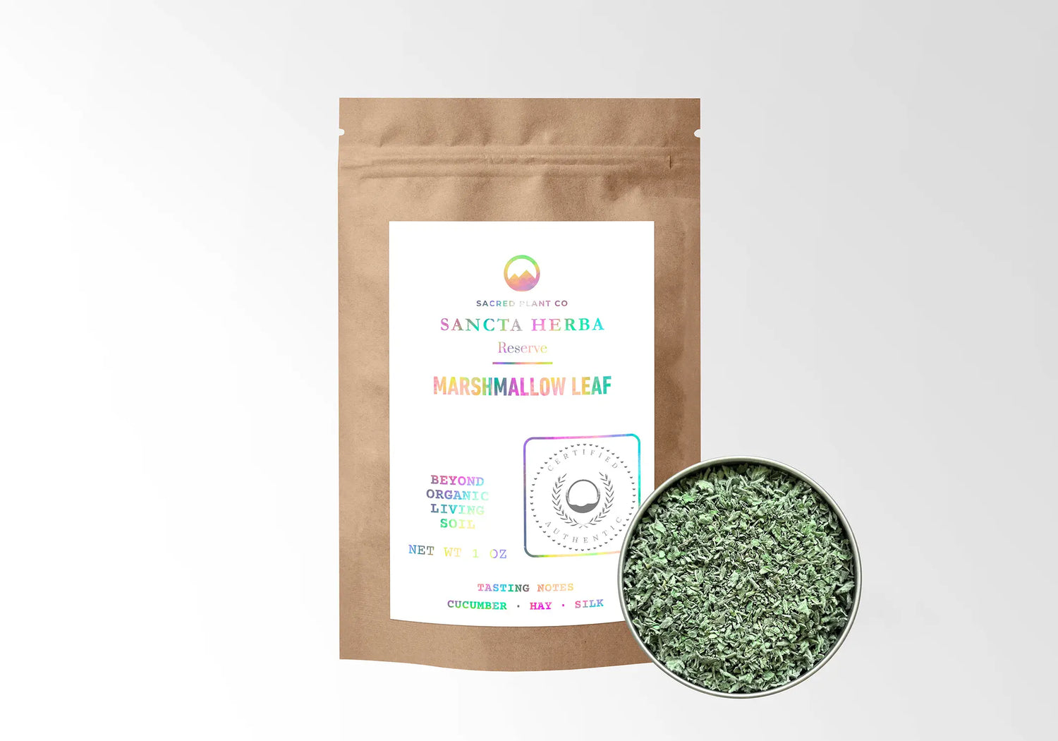 Marshmallow Leaf, Whole Loose Leaf (Althaea officinalis): Dried Mallow Tea Herb, US-Grown Sancta Herba Reserve