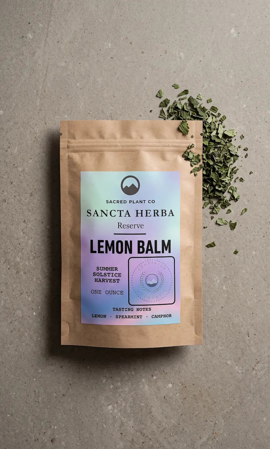 Lemon Balm, Sancta Herba Reserve Dawn Harvest, Cut &amp; Sifted Melissa officinalis Loose Leaf Tea, 1 oz (Lot 02, Limited to 108 Bags)