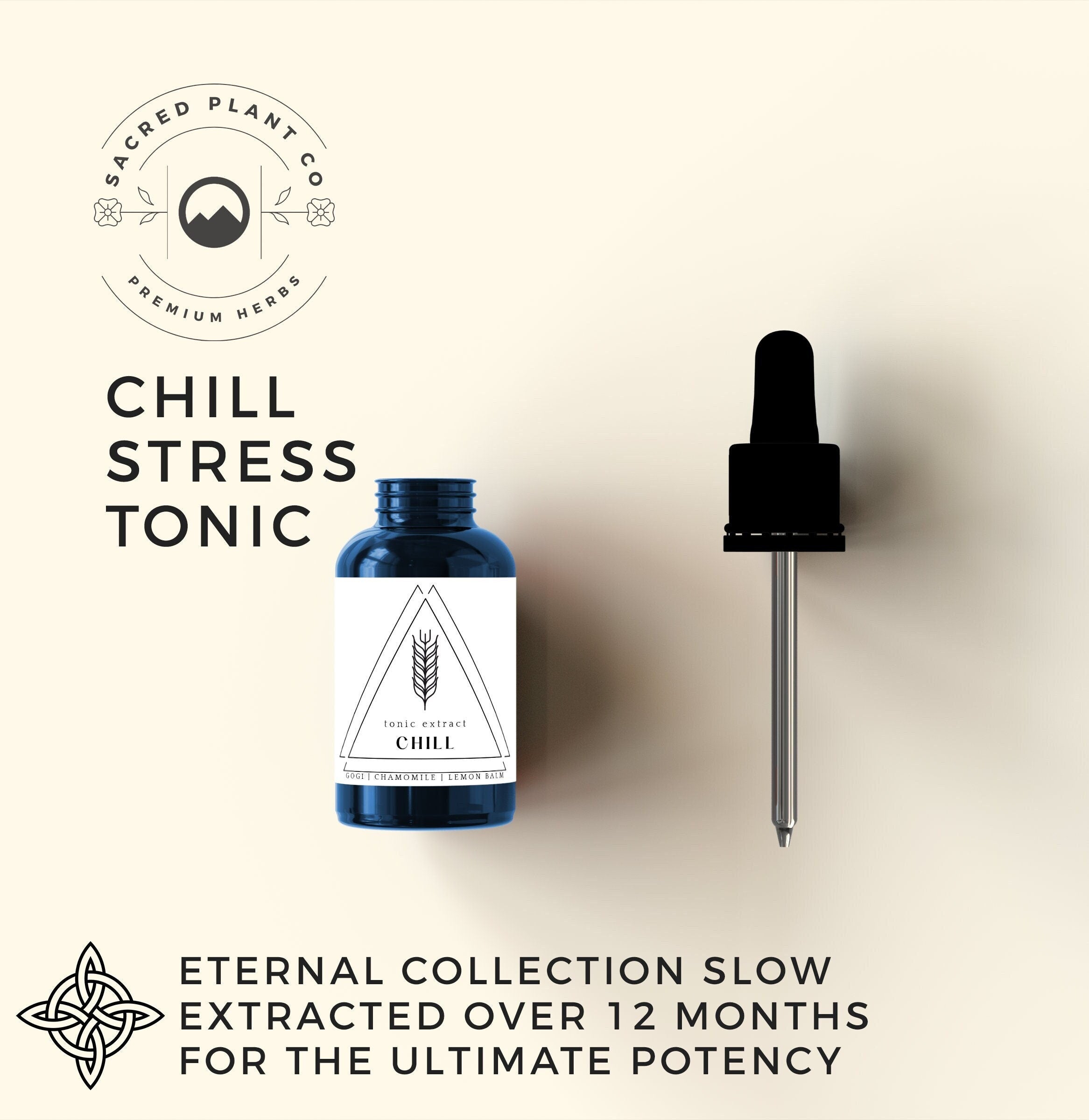 Chill Herbal Stress Tonic Tincture - Find Serenity Naturally with Sacred Plant Co