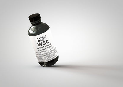 Close-up of our MINERAL EXTRACT - WSC bottle tilting, showcasing the quality of Low Water Colorado Mountain Herb Farm&
