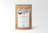 A kraft paper pouch labeled with &
